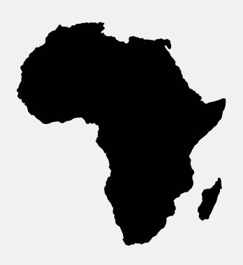 Afrika ada harita siyah stil siluet