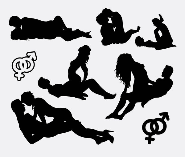 Заниматься любовью романтический силуэт пары
