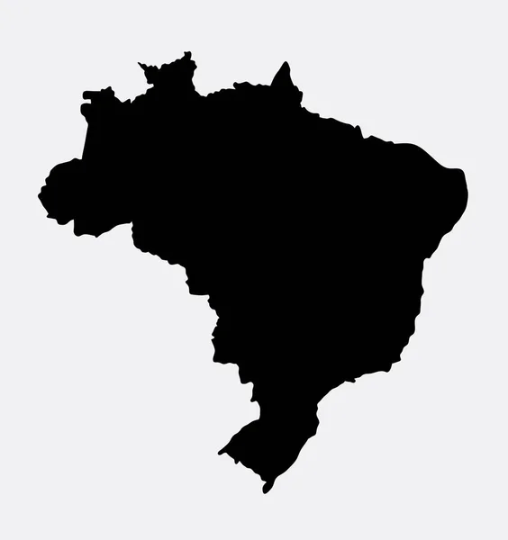 ブラジル島地図シルエット — ストックベクタ