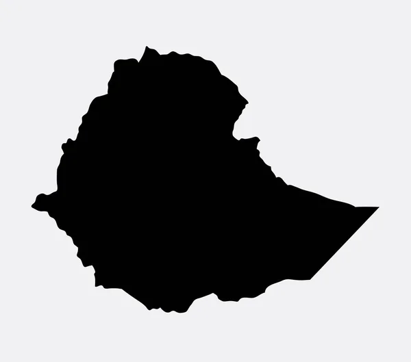 Isla de Etiopía mapa silueta — Vector de stock