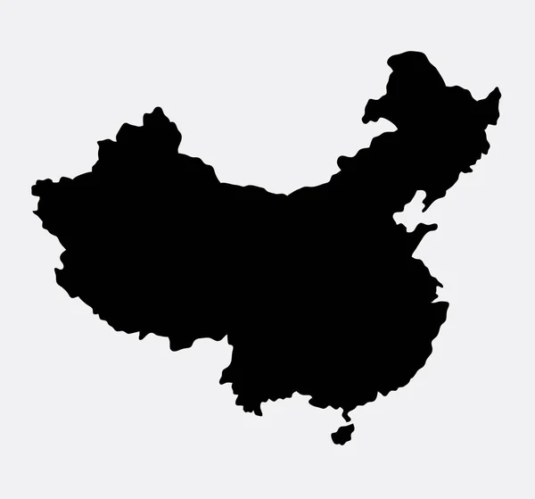 Kína megjelenítése sziget sziluettje — Stock Vector