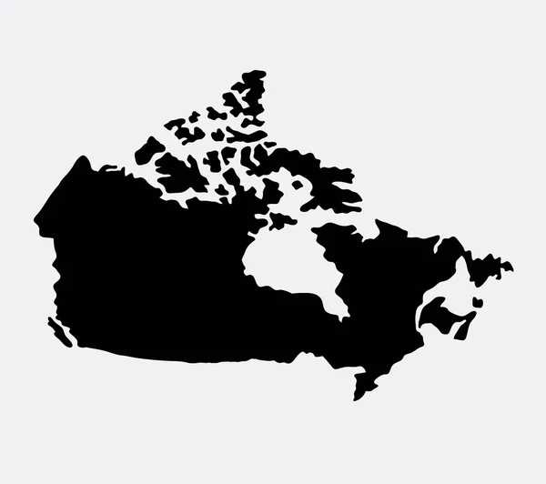 Canada island map silhouette — Stock Vector