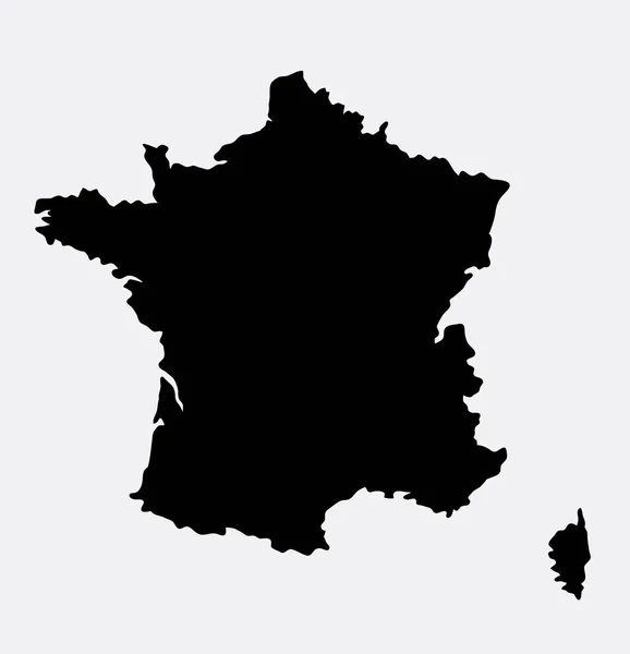 France île carte silhouette — Image vectorielle