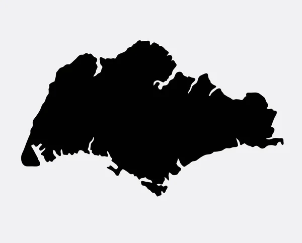 Isla de Singapur mapa silueta — Vector de stock