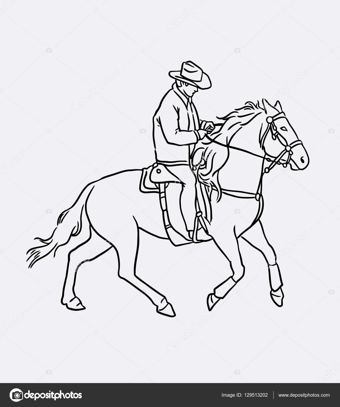 Hand drawn sketch, attributes of cowboy | Stock vector | Colourbox