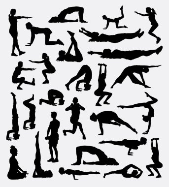 Fitness ve erkek spor paket siluet