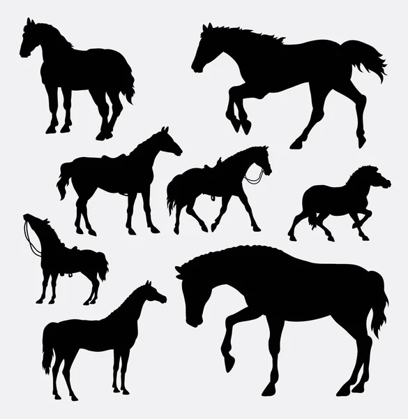 Ló állat gesztus sziluett — Stock Vector