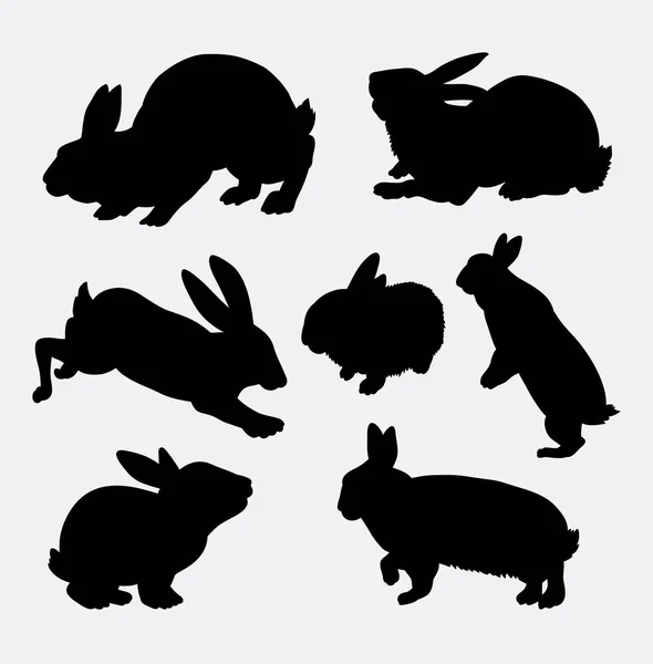 Rabbit animal action silhouette — Stock Vector