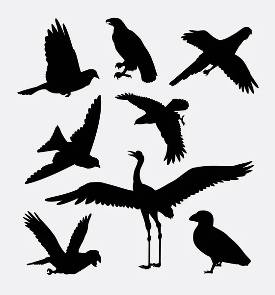 Силуэт активности птиц — стоковый вектор