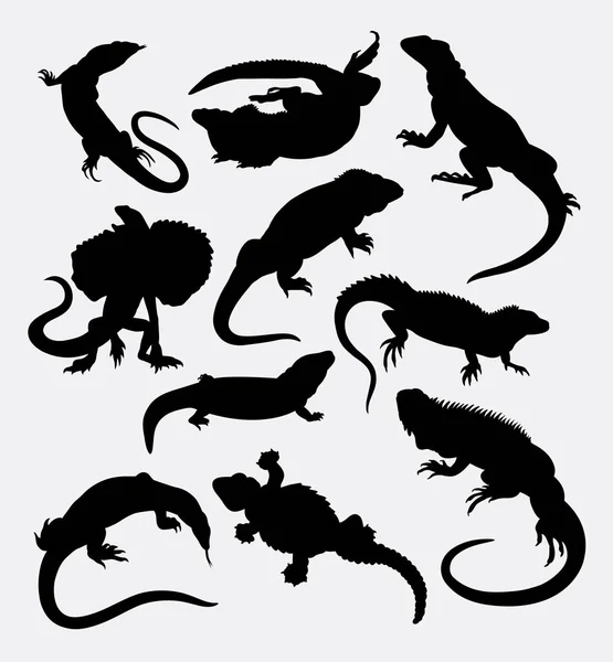 Lizard silhouette animale reptilienne — Image vectorielle