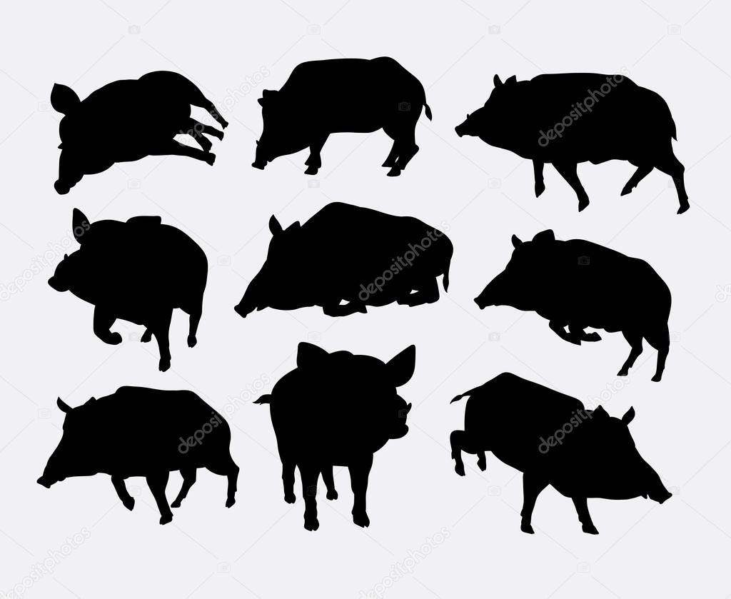 Boar mammal wild animal silhouette — Stock Vector © Cundrawan703 #129511196