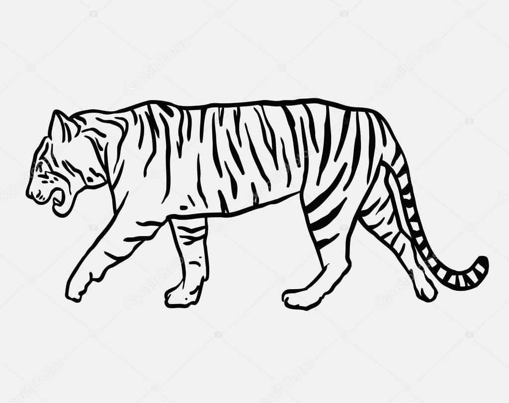 Ilustrações 3d de mascote animal de arte digital de um tigre em fundo  isolado