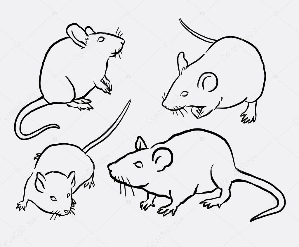 Mouse animal sketch. Good use for symbol, logo, web icon, mascot, sign, or any design you want.