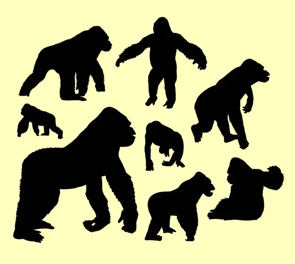 Gorilla animal silhouette — Stock Vector