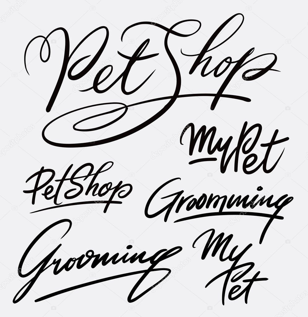 Pet shop typography.