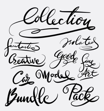 Toplama ve paket el tipografi yazılı.