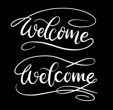 Hoş geldiniz el tipografi 2 yazılı