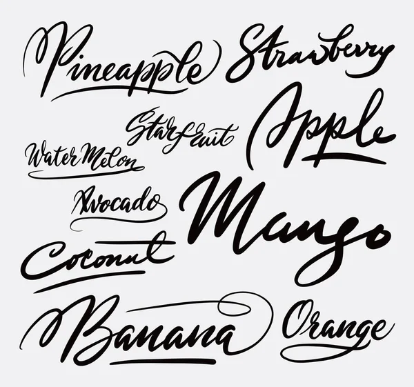Mango i banana odręczny typografii. — Wektor stockowy