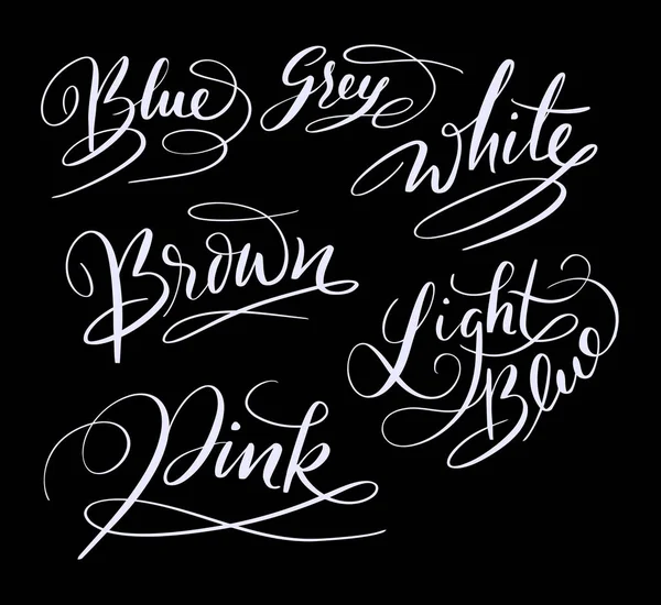 Blaue Farbe handgeschriebene Typografie. — Stockvektor