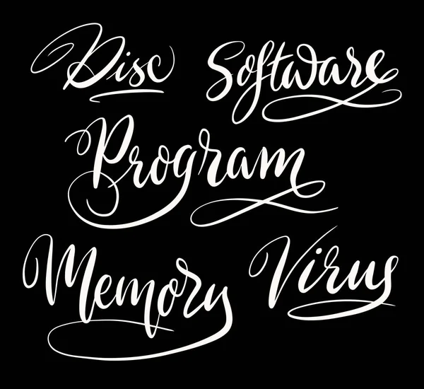 Memoria y virus tipografía escrita a mano — Archivo Imágenes Vectoriales