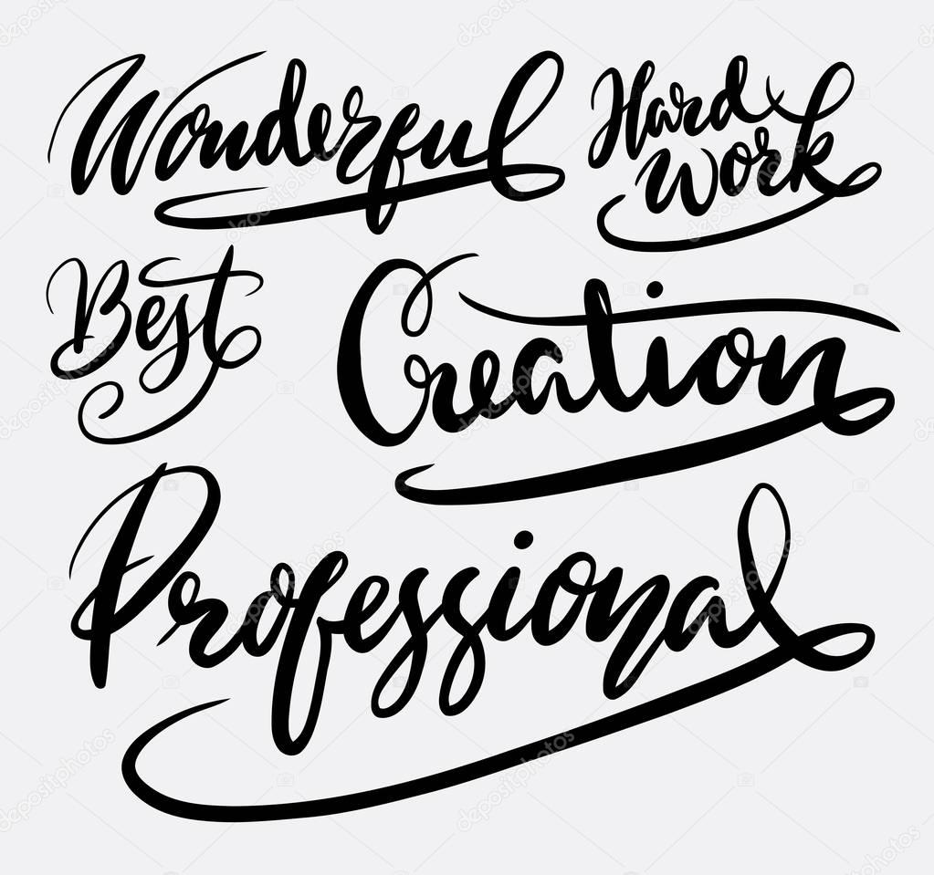 Creation and professional hand written typography.