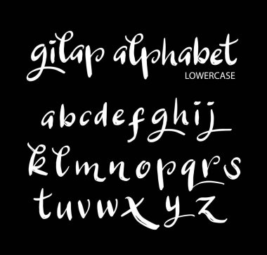 Gilap vektör alfabe küçük harfli karakterler. 