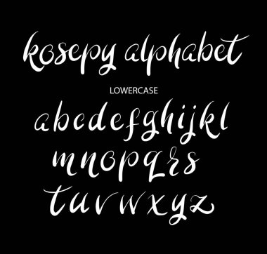 Kosepy vektör alfabe küçük harfli karakterler.