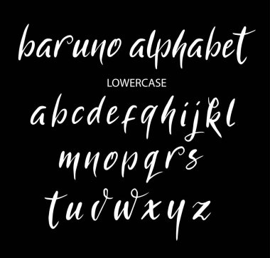 Baruno vektör alfabe küçük harfli karakterler