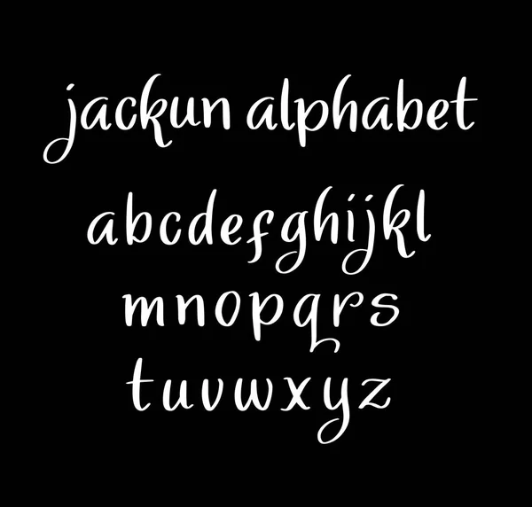 Jackun wektor znaków małe litery alfabetu. — Wektor stockowy