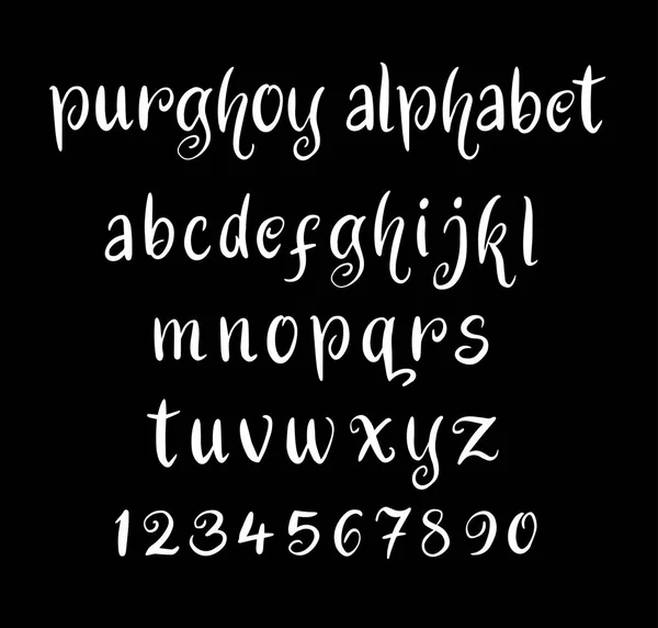 Purghoy wektor znaków małe litery alfabetu. — Wektor stockowy