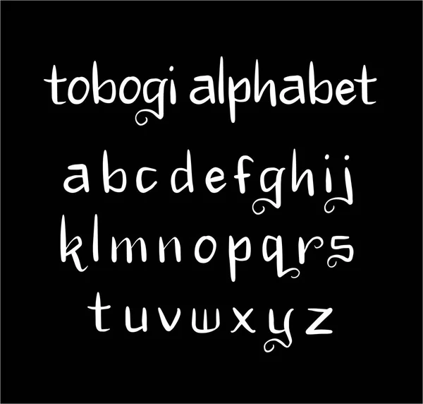 Tobogi wektor znaków małe litery alfabetu. — Wektor stockowy