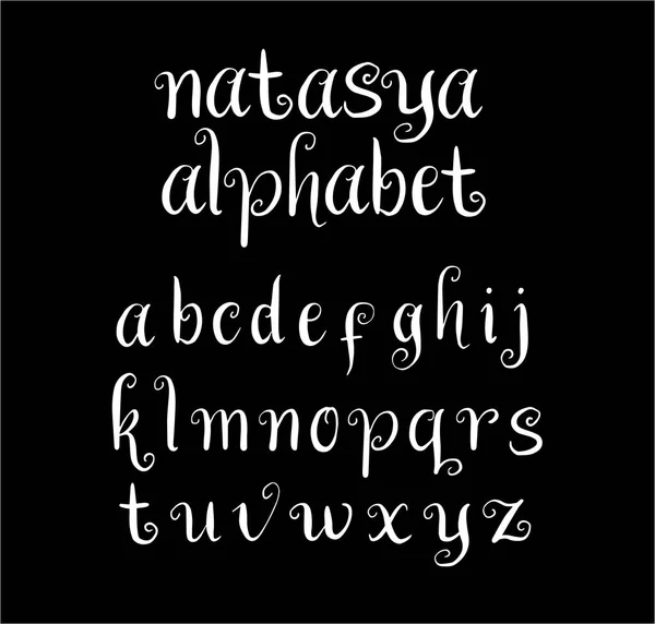 Natasya vector alfabeto caracteres minúsculas . — Vector de stock