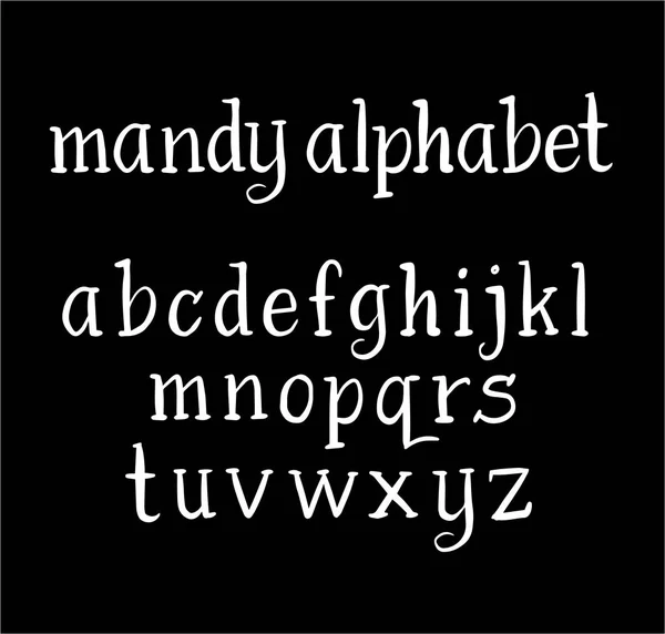 Mandy vector alfabeto caracteres minúsculas . — Vector de stock