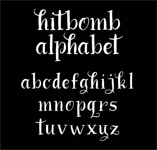 Hitbomb vector alfabeto caracteres minúsculas . — Vector de stock