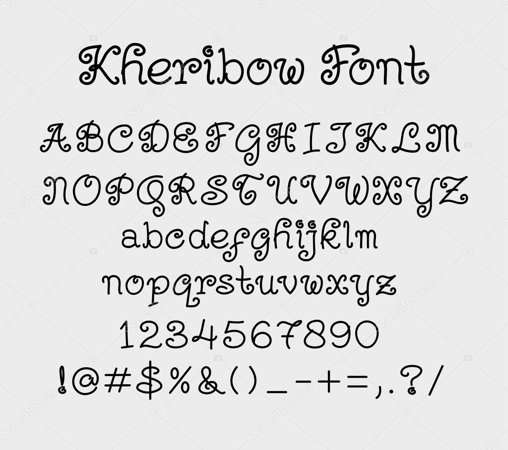 Kheribow Vector Alphabet Uppercase Lowercase Characters Numbers And Symbols Good Use For Cover Title Poster Title Letterhead Body Text Or Any Design You Want Easy To Use Edit Or Change Color