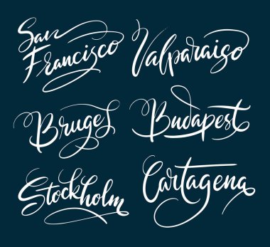 El yazılı tipografi San Francisco ve Stockholm.