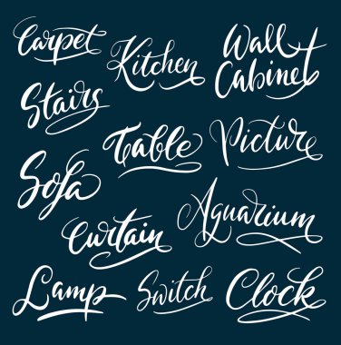 Halı ve merdiven el tipografi yazılı