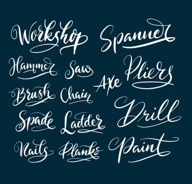 Atölye ve çekiç el tipografi yazılı