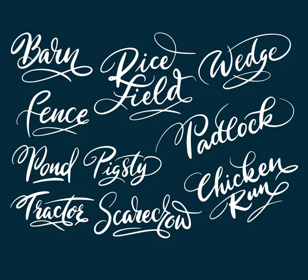El yazılı tipografi ahır ve kümes.
