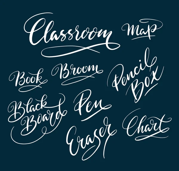 Klas en blackboard handgeschreven typografie — Stockvector