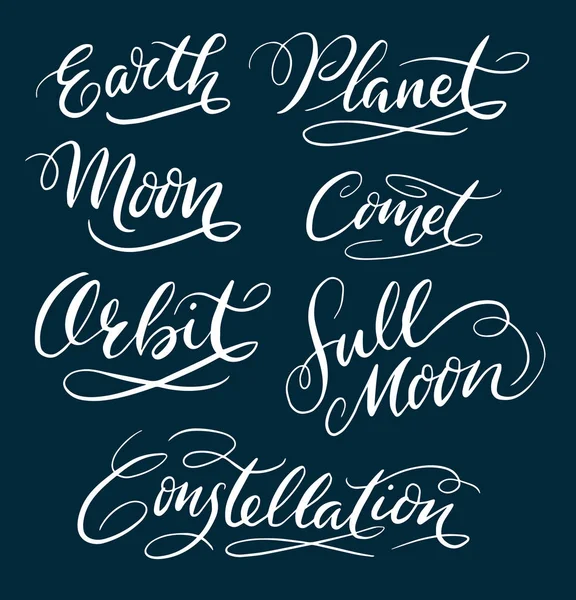 Planet i ziemi odręczny typografii — Wektor stockowy