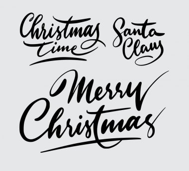 Neşeli Noel olay el yazısı tipografi. Logo, sembol, kapak etiket, ürün, marka, poster başlık veya herhangi bir grafik tasarım için iyi kullanmak istiyorum. Kolay kullanın veya rengini değiştirmek için 