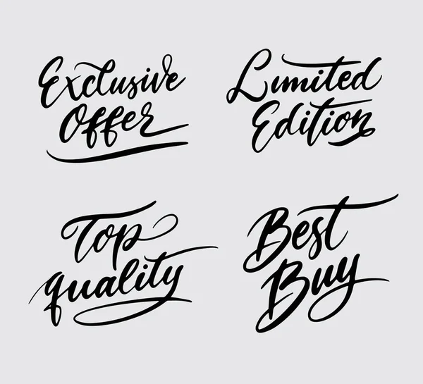 Top Quality Limited Edition Handwriting Typography Good Use Logotype Symbol — Stock Vector