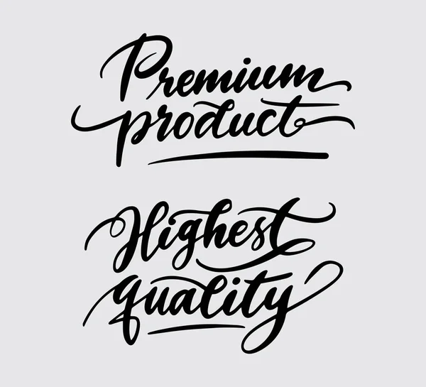 Producto Premium Tipografía Escritura Mano Más Alta Calidad Buen Uso — Archivo Imágenes Vectoriales