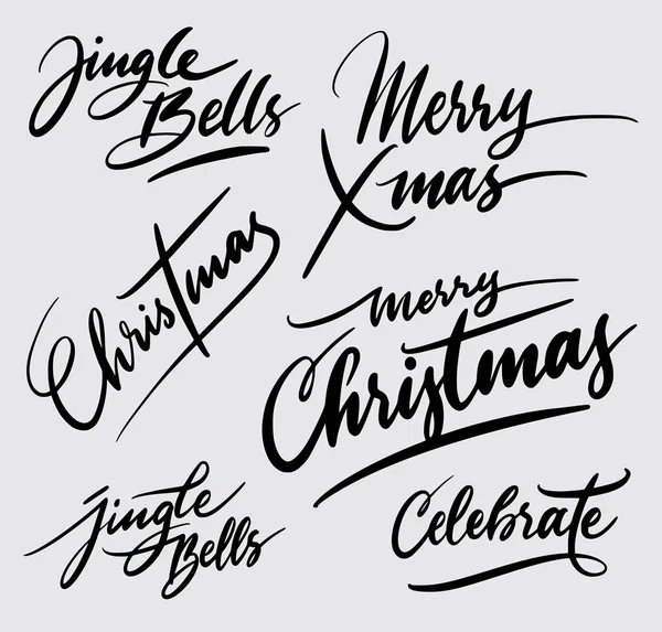 Neşeli Noel Olay Yazısı Tipografi Logo Sembol Kapak Etiket Ürün — Stok Vektör