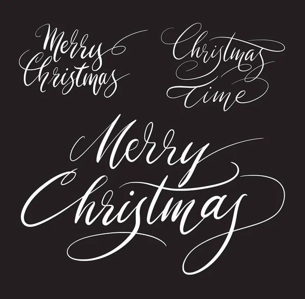 Frohe Weihnachten Veranstaltung Handschrift Typografie Gute Verwendung Für Schriftzug Symbol — Stockvektor