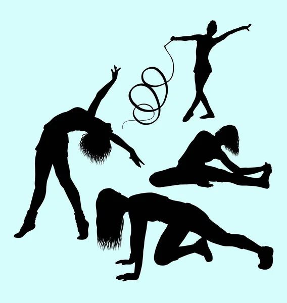 Gymnastic Sport Activity Silhouette Good Use Symbol Logo Web Icon — Stock Vector
