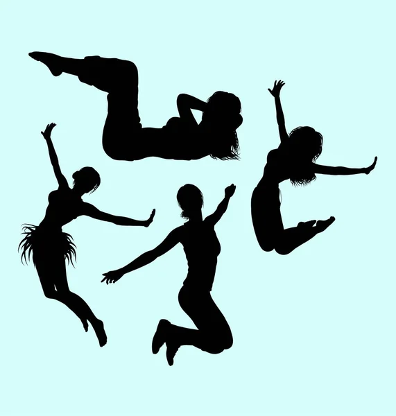 Gimnastyczne Nastolatek Dziewczyna Akcji Sport Sylwetka Dobre Wykorzystanie Symbolu Logo — Wektor stockowy