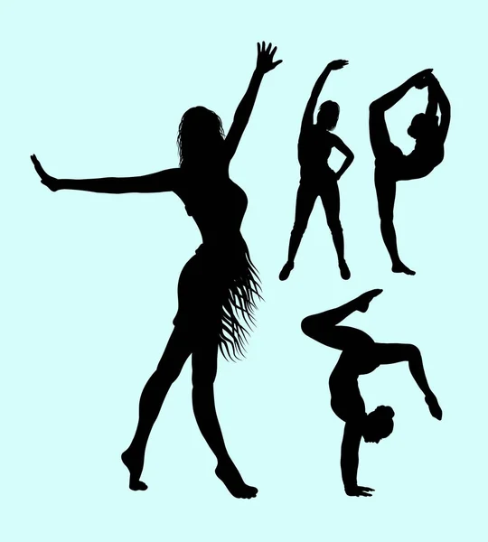 Yoga Sport Attractive Woman Silhouette Good Use Symbol Logo Web — Stock Vector
