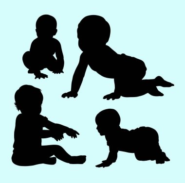 Bebekler eylem ve eğitim yapısı. Sembol, logo, web simgesi, maskot, işaret, etiket tasarım veya istediğiniz herhangi bir tasarım için iyi kullanmak. 